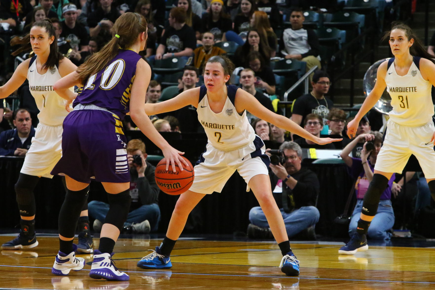 Gallery: Girls Basketball State Finals: Marquette Catholic vs. Vincennes Rivet